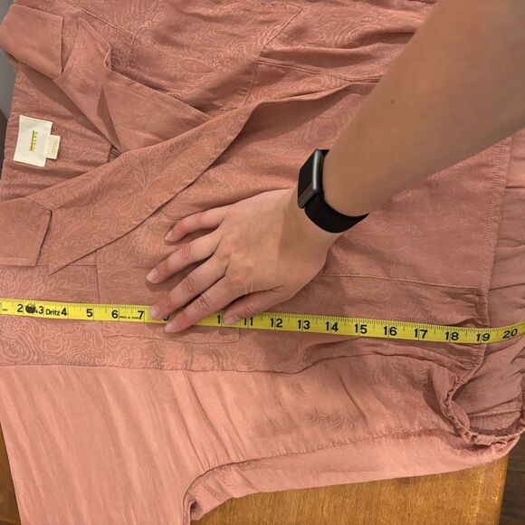 Maeve size Small Dusty Pink Faux Wrap Baroque Print Business Casual Blouse - Picture 4 of 6